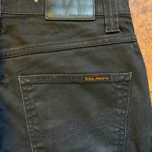 Nudie Wax Coated Black denim jeans **SOLD**